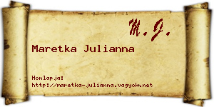 Maretka Julianna névjegykártya